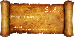 Stagl Ambrus névjegykártya